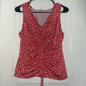 Red Floral Tank top blouse